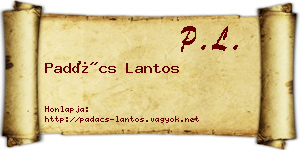 Padács Lantos névjegykártya
